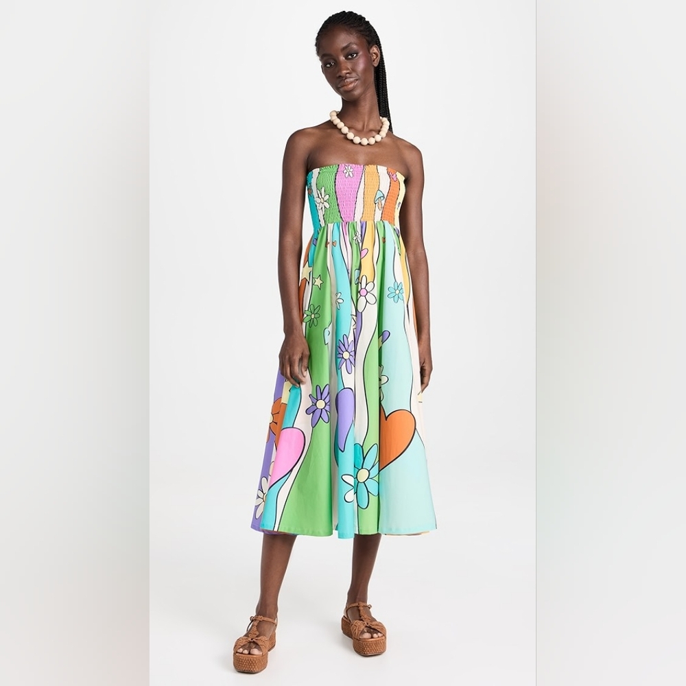 Mira Mikati Rainbow Ray Printed Dress, Size 42 (US 10) NWTS